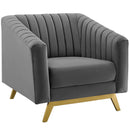 Valiant Vertical Channel Tufted Upholstered Performance Velvet 3 Piece Set