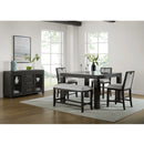 Elodie Counter Bench with Grey Fabric in Charcoal