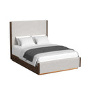 Brisbane UPH Bedroom Set with Boucle Beige and LED in Brown