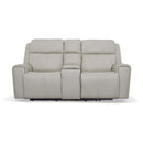 Barnett Power Reclining Loveseat with Console, Power Headrests & Lumbar