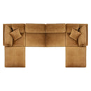 Commix Down Filled Overstuffed Performance Velvet 6-Piece Sectional Sofa