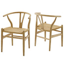 Amish Wood Dining Armchair Set of 2