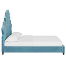 Valentina Queen Tufted Nailhead Performance Velvet Platform Bed
