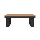 Cabana Coffee Table with Natural Top in Black