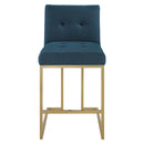 Privy Gold Stainless Steel Upholstered Fabric Counter Stool
