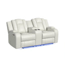 Carlo Power Motion Loveseat with Power Headrest, Console and LED