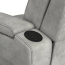 Prime Time P3 3PC Living Room Set with 7 Colors LED in Leather Gel Light Grey-Sofa, Loveseat & Recliner