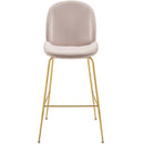 Scoop Gold Stainless Steel Leg Performance Velvet Bar Stool