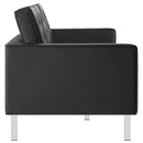 Loft Tufted Upholstered Faux Leather Sofa and Loveseat Set