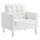 Loft 3 Piece Tufted Upholstered Faux Leather Set