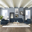 Loft 3 Piece Upholstered Fabric Sofa Loveseat and Armchair Set