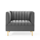Shift Channel Tufted Performance Velvet Armchair