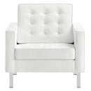 Loft Tufted Upholstered Faux Leather Armchair