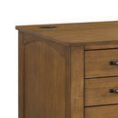 Portico Double Pedestal Desk with Power/USB in Brown Oak