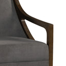 Hopkins Chair w/Brown Arm Columbia Charcoal
