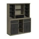 Jemma Buffet and Hutch with Light in Grey and Dark Espresso