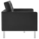 Loft Tufted Upholstered Faux Leather Loveseat