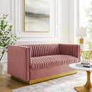Sanguine Vertical Channel Tufted Performance Velvet Loveseat