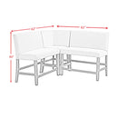 Seneca Counter 3PC Corner Bench with Grey Fabric