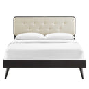 Bridgette Queen Wood Platform Bed With Splayed Legs
