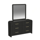 Ridgemont Dresser and Mirror Set in Black with Grain