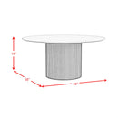 Sylvie 2PC Occasional Table Set with White Faux Marble Top and Base in Dark Brown-Coffee Table & End Table