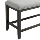 Elodie Counter Bench with Grey Fabric in Charcoal