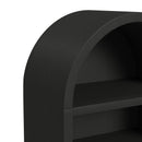 Ridgemont Open Bookcase in Black with Grain