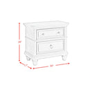 Whit-Ash 2-Drawer Nightstand with USB in Light Grey