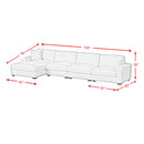 Arizona 4PC Sectional Set with LHF Chaise in Steno Black