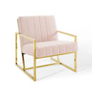 Inspire Channel Tufted Performance Velvet Armchair