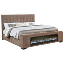 Senna Panel Bed with Bluetooth Speaker and Flame Visualizer