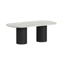 Sylvie Oval Dining Table with White Faux Marble Top