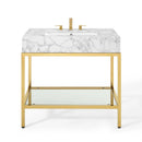 Kingsley 36" Gold Stainless Steel Bathroom Vanity