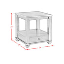 Wagner 3PC Occasional Table Set in Cherry-Square Lift-Top Coffee Table & Two End Table