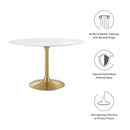 Lippa 47" Round Artificial Marble Dining Table