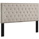 Helena Tufted Full / Queen Upholstered Linen Fabric Headboard