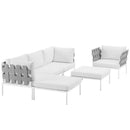 Harmony 6 Piece Outdoor Patio Aluminum Sectional Sofa Set