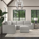 Flex 5-Seat Sectional with Wide Arm and Ottoman - Michael's Discount Furniture