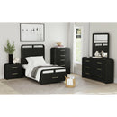 Ridgemont Storage Bed in Black with Grain