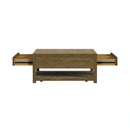 Heritage & Home Square Coffee Table with Casters in Oak Brown