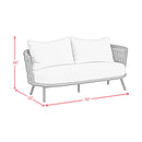 Bali Loveseat with Olefin Grey in Dark Grey