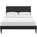 Macie Full Vinyl Platform Bed with Squared Tapered Legs