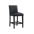 Francesca White Marble Square 5PC Counter Height Dining Set-Table & Four Black PU Chairs