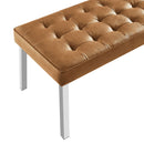 Loft Tufted Large Upholstered Faux Leather Bench