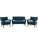 Sheer 3 Piece Upholstered Fabric Set