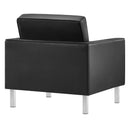 Loft Tufted Upholstered Faux Leather Armchair