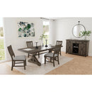 Yellowstone Dining Side Chair with Grey Fabric in Medium Brown (2 Per Carton)