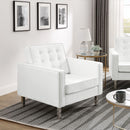 Loft Tufted Upholstered Faux Leather Armchair Set of 2