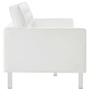 Loft Tufted Upholstered Faux Leather Sofa and Loveseat Set
